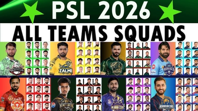 PSL 2026 Squads Full Team Wise Players List